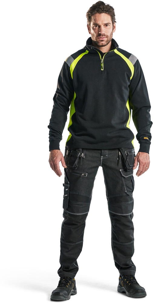 BlklderSweatshirtHalf-Zip34321158SchwarzHighVisGelb-4XL