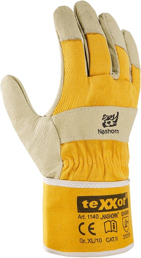 teXXorSchweinsvollleder-HandschuheNashorn12Stck1140LederNaturDrellGelb-10
