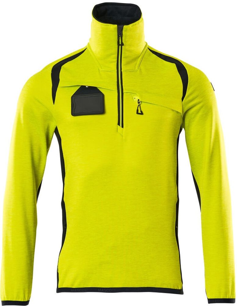 MascotFleecepullovermitkurzemReiverschlussAccelerateSafe19303-316Hi-visGelbSchwarzblau-XXL