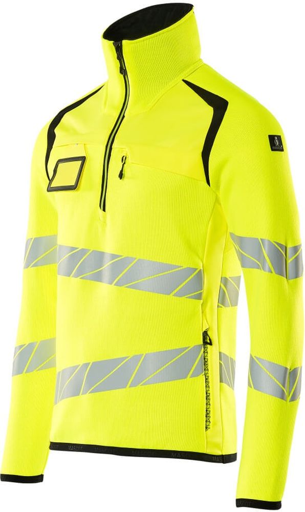 MascotStrickpullovermitkurzemReiverschlussAccelerateSafe19005-351Hi-visGelbSchwarz-XXL