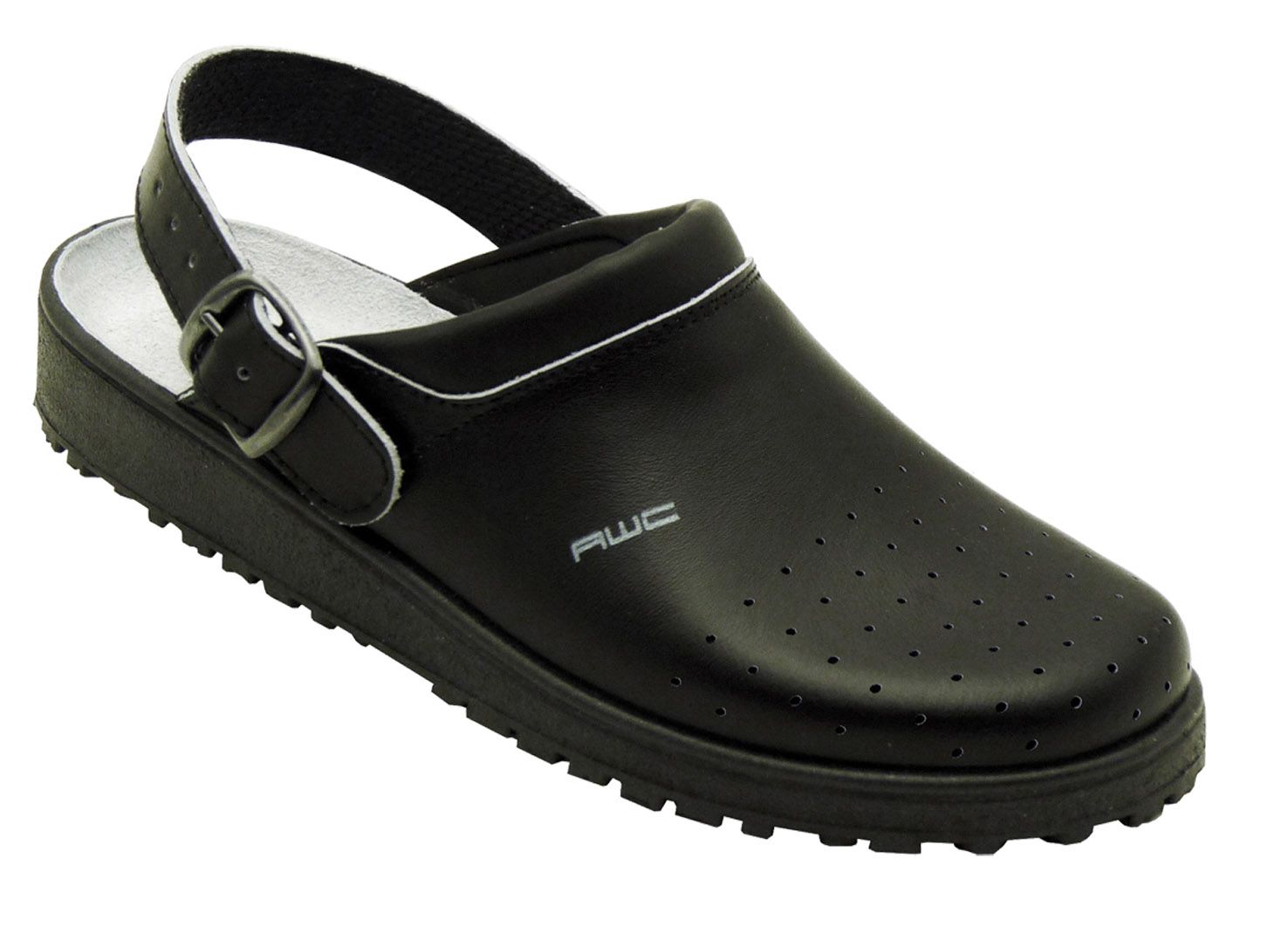 AWCFootwearBerufsschuheSandalegelochtmitneuemRistpolsterinSchwarz