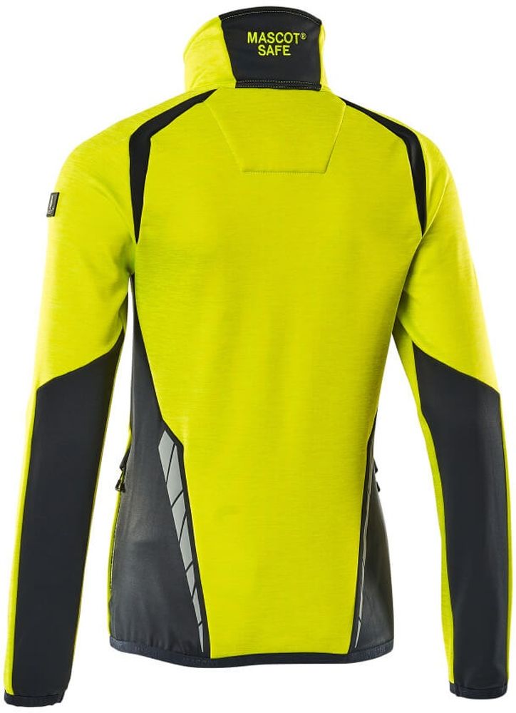 MascotDamenFleecepullovermitReiverschlussAccelerateSafe19453-316Hi-visGelbSchwarzblau-XXL