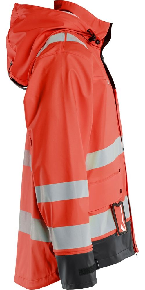 BlklderArbeitsjackeRegenjackeLevel243022003HighVisRotSchwarz-4XL