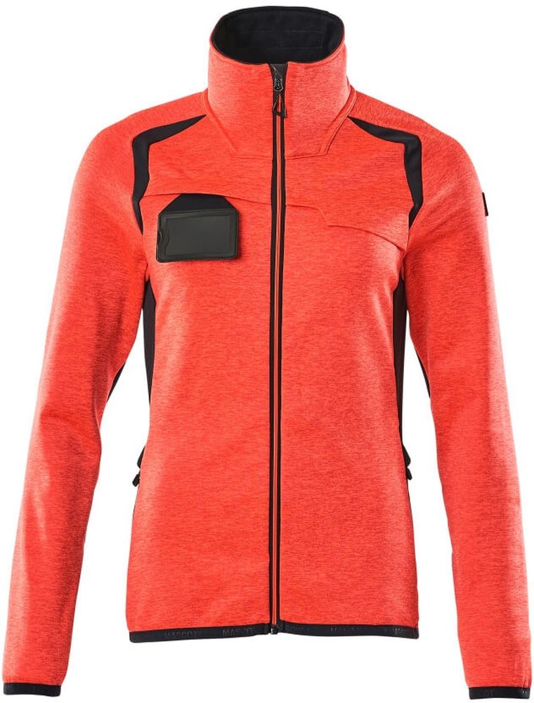 MascotDamenFleecepullovermitReiverschlussAccelerateSafe19453-316Hi-visRotSchwarzblau-XXL