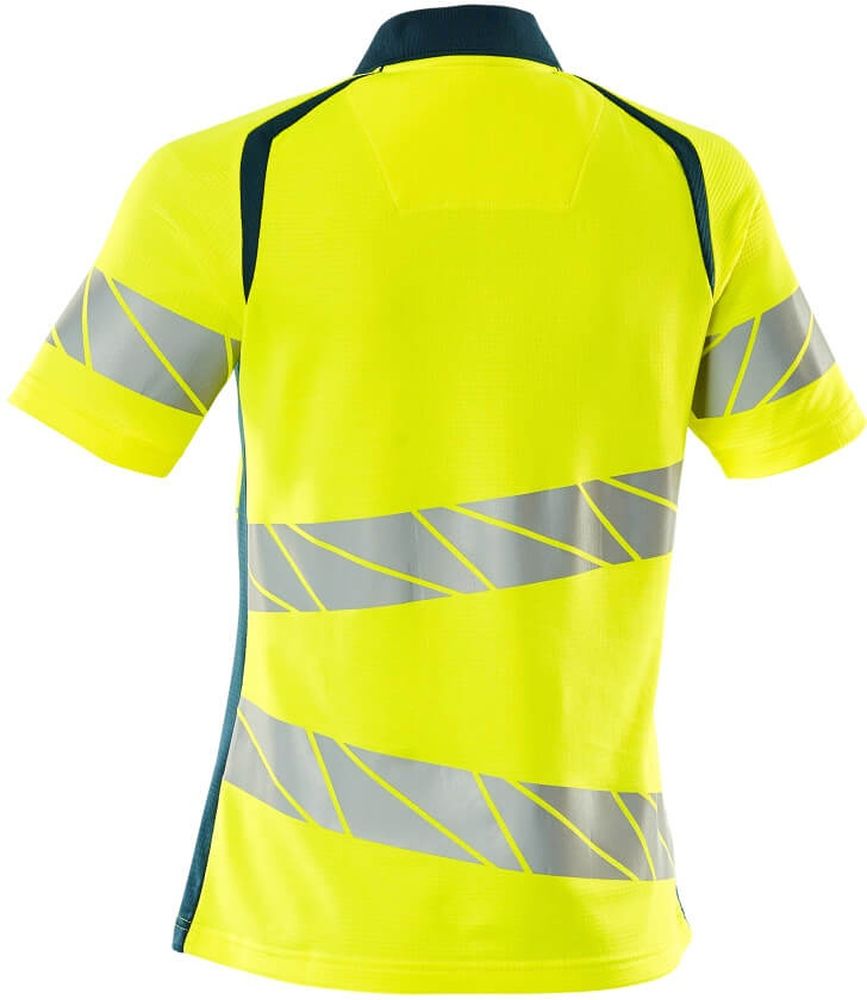MascotDamenPolo-ShirtAccelerateSafe19093-771Hi-visGelbDunkelpetroleum-XXL