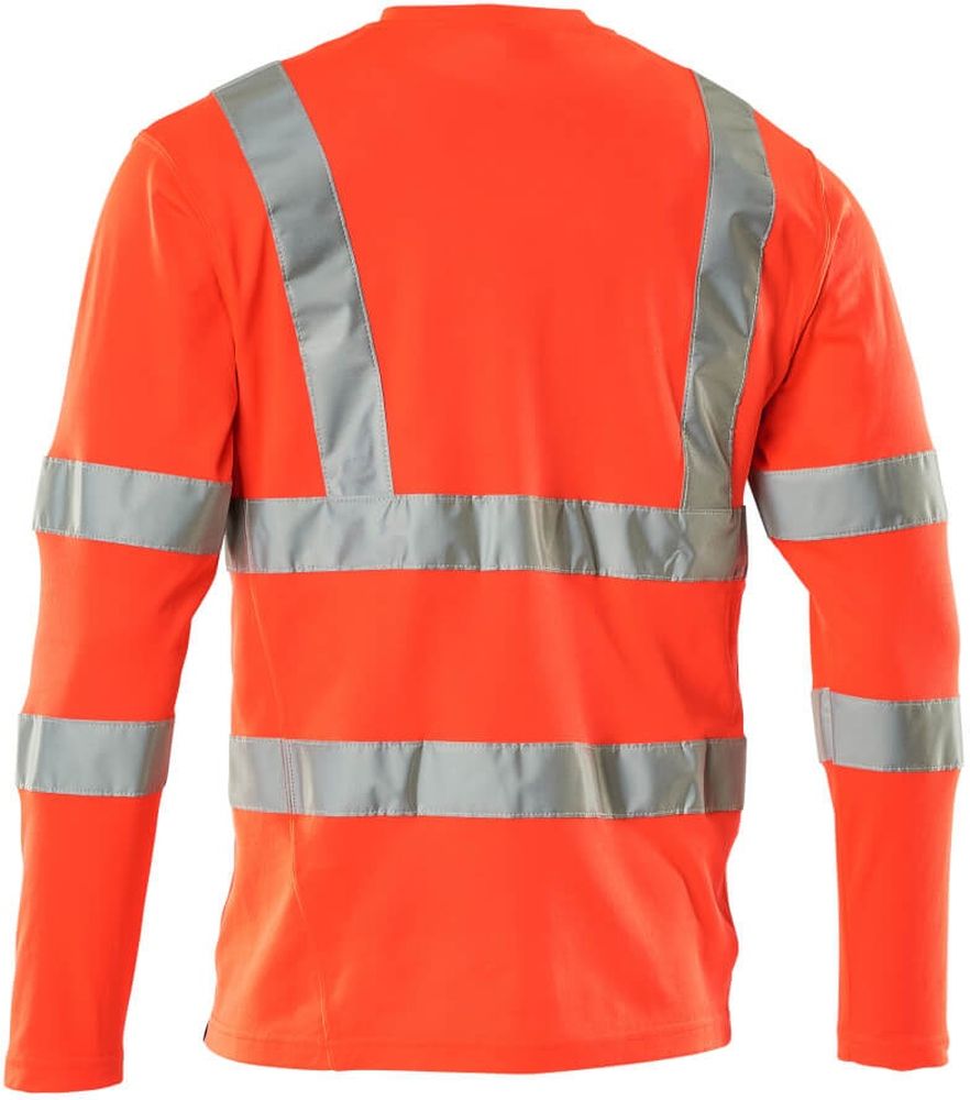MascotT-ShirtLangarmSafeClassic18281-995Hi-visRot-XXL