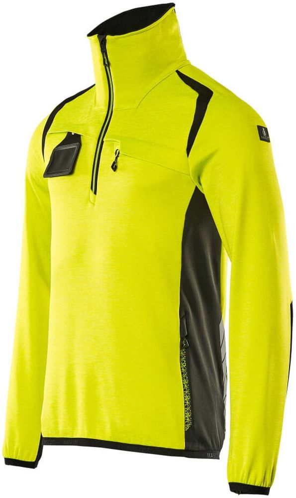 MascotFleecepullovermitkurzemReiverschlussAccelerateSafe19303-316Hi-visGelbSchwarz-XXL