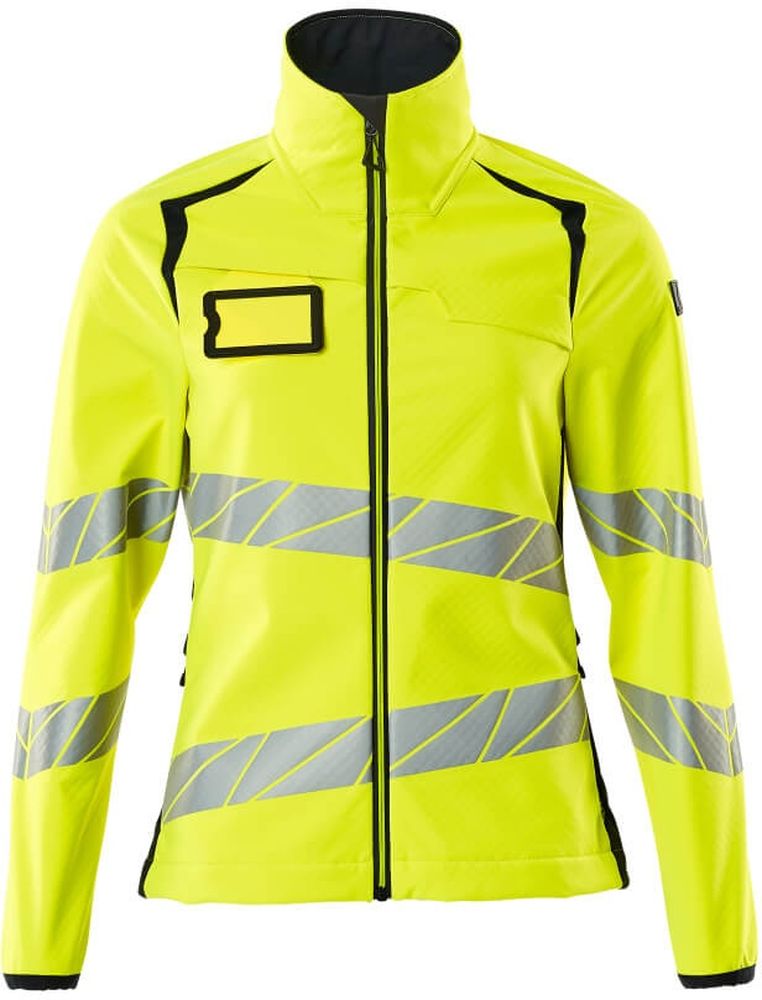 MascotDamenSoftshellJackeAccelerateSafe19012-143Hi-visGelbSchwarzblau-XXL