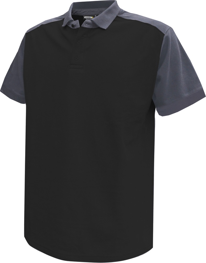 DassyZweifarbigesPoloshirtCesarCOSPA46SchwarzZementgrau
