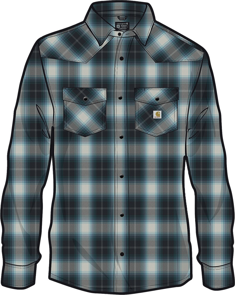 CarharttSnap-FrontPlaidShirt107016Black-XXL