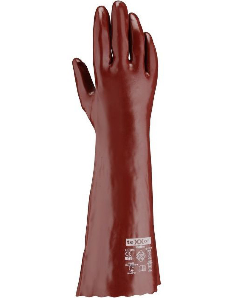 teXXorToplineChemikalienschutz-HandschuhePvcRotbraun12Paar2113