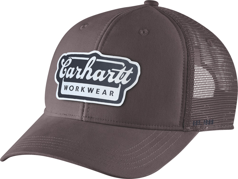 CarharttTwillMesh-BackScriptPatchCap106738DarkSepia CarharttTwillMesh-BackScriptPatchCap106738DarkSepia