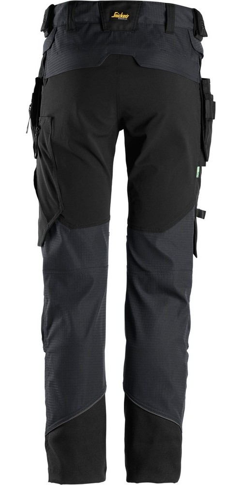 SnickersWorkwearFlexiWorkArbeitshosemitabnehmbarenHolstertaschenStahlgrauSchwarz