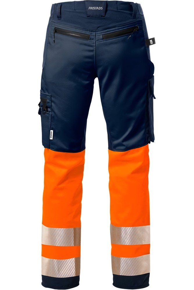 FristadsHighVisStretch-HoseKl12705PLUWarnschutz-OrangeMarine-C44