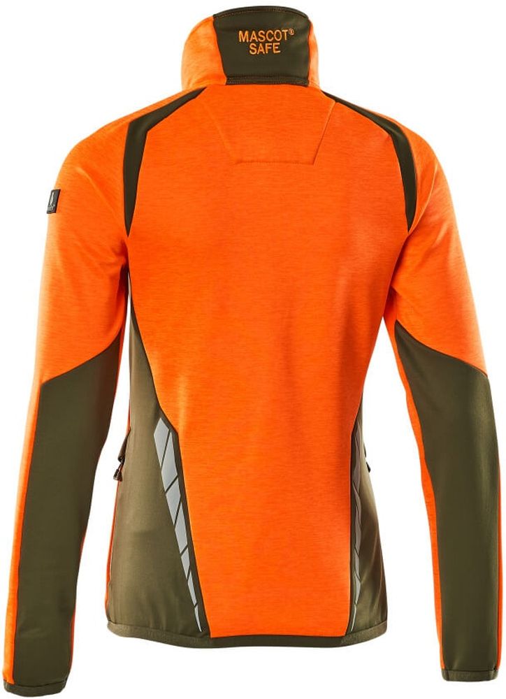 MascotDamenFleecepullovermitReiverschlussAccelerateSafe19453-316Hi-visOrangeMoosgrn-XXL