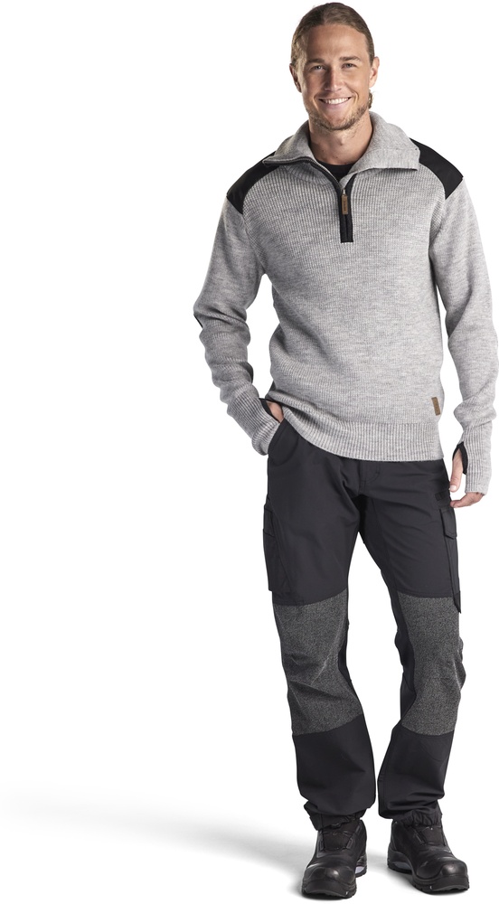 BlklderWollsweaterHalfZip46301071GrauMelangeDunkelgrau-4XL