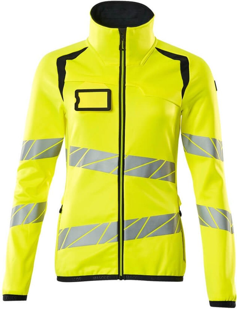 MascotDamenFleecepullovermitReiverschlussAccelerateSafe19153-315Hi-visGelbSchwarzblau-XXL