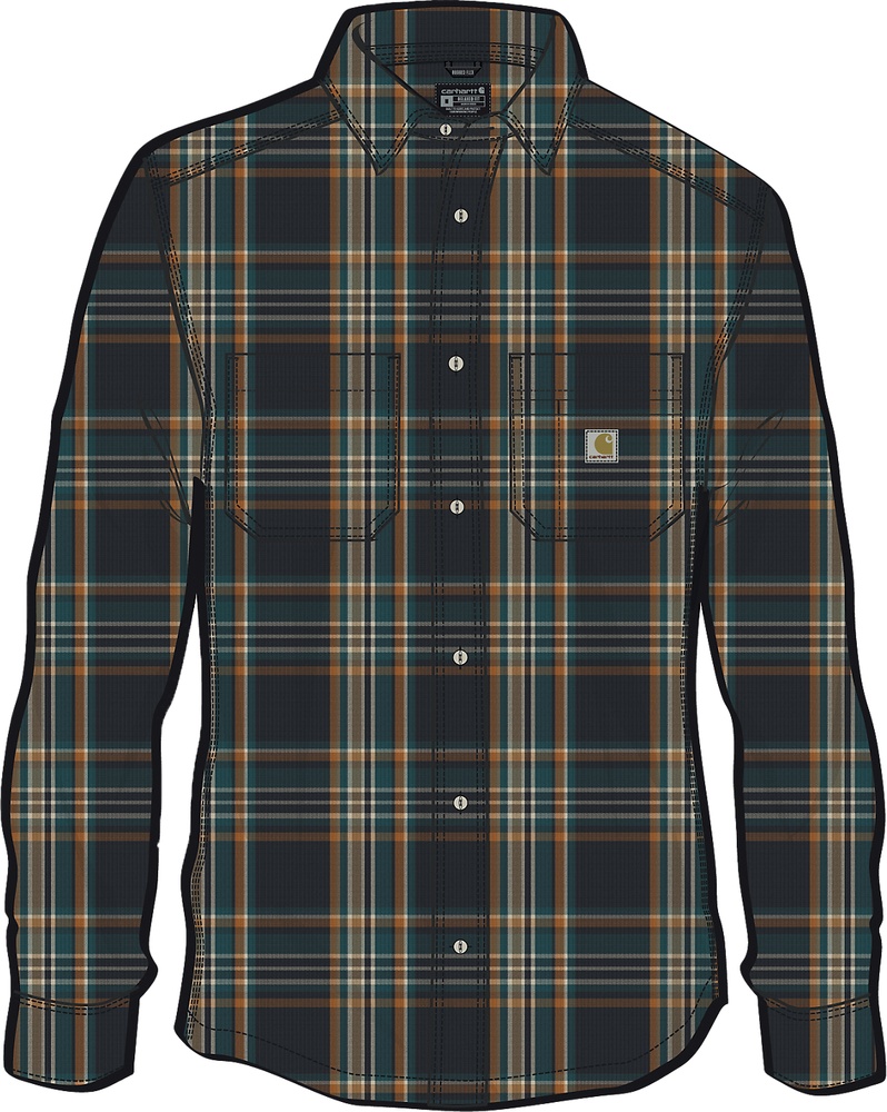 CarharttFlannelLong-SleevePlaidShirt107010Black-XXL