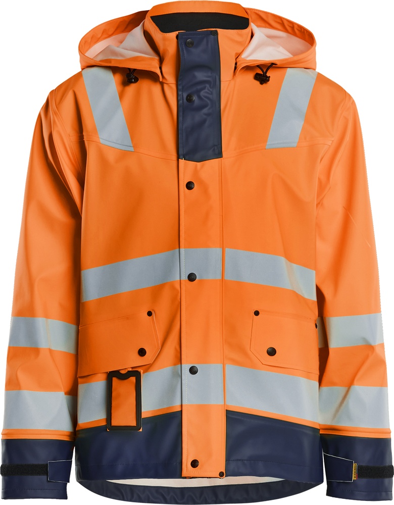 BlklderArbeitsjackeRegenjackeLevel243022003HighVisOrangeMarineblau-4XL
