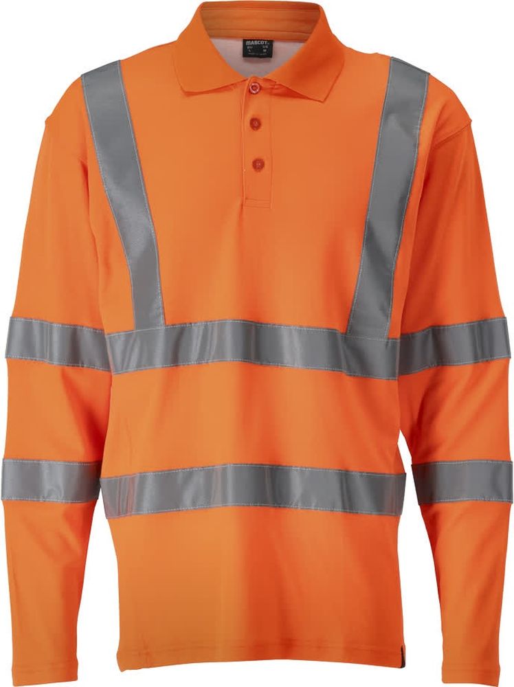 MascotPolo-ShirtLangarmSafeClassic18283-995Hi-visOrange-XXL
