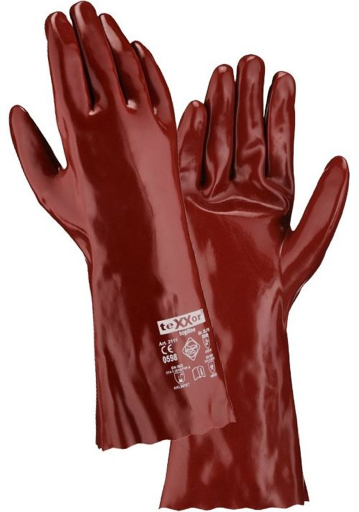 teXXorToplineChemikalienschutz-HandschuhePvcRotbraun12Paar2111