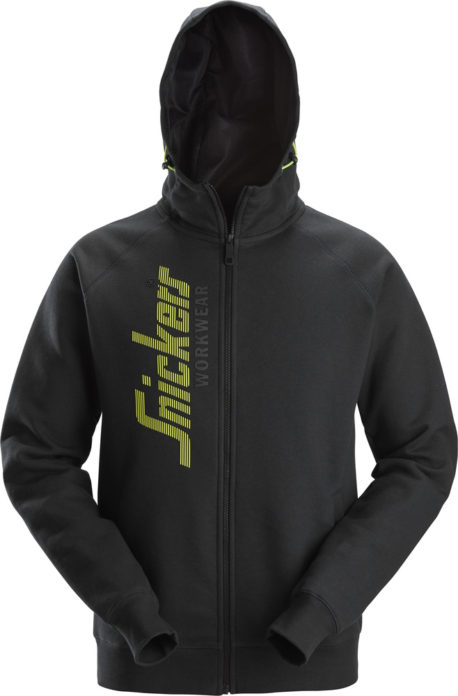 SnickersWorkwearLogoHoodiemitReiverschluss2846Schwarz-XS