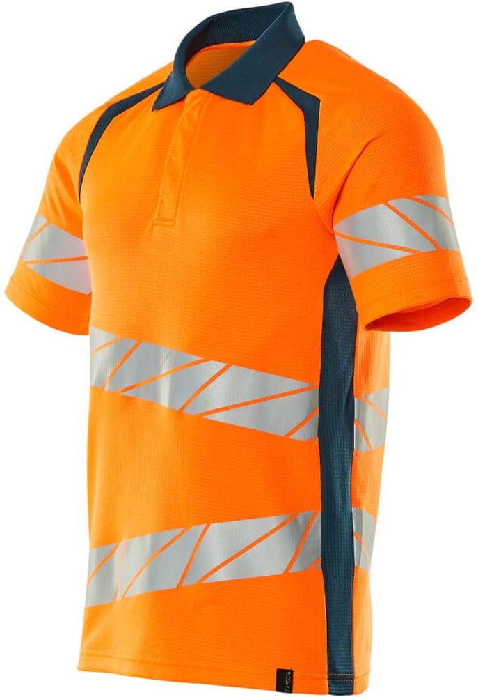 MascotPolo-ShirtAccelerateSafe19083-771Hi-visOrangeDunkelpetroleum-XXL
