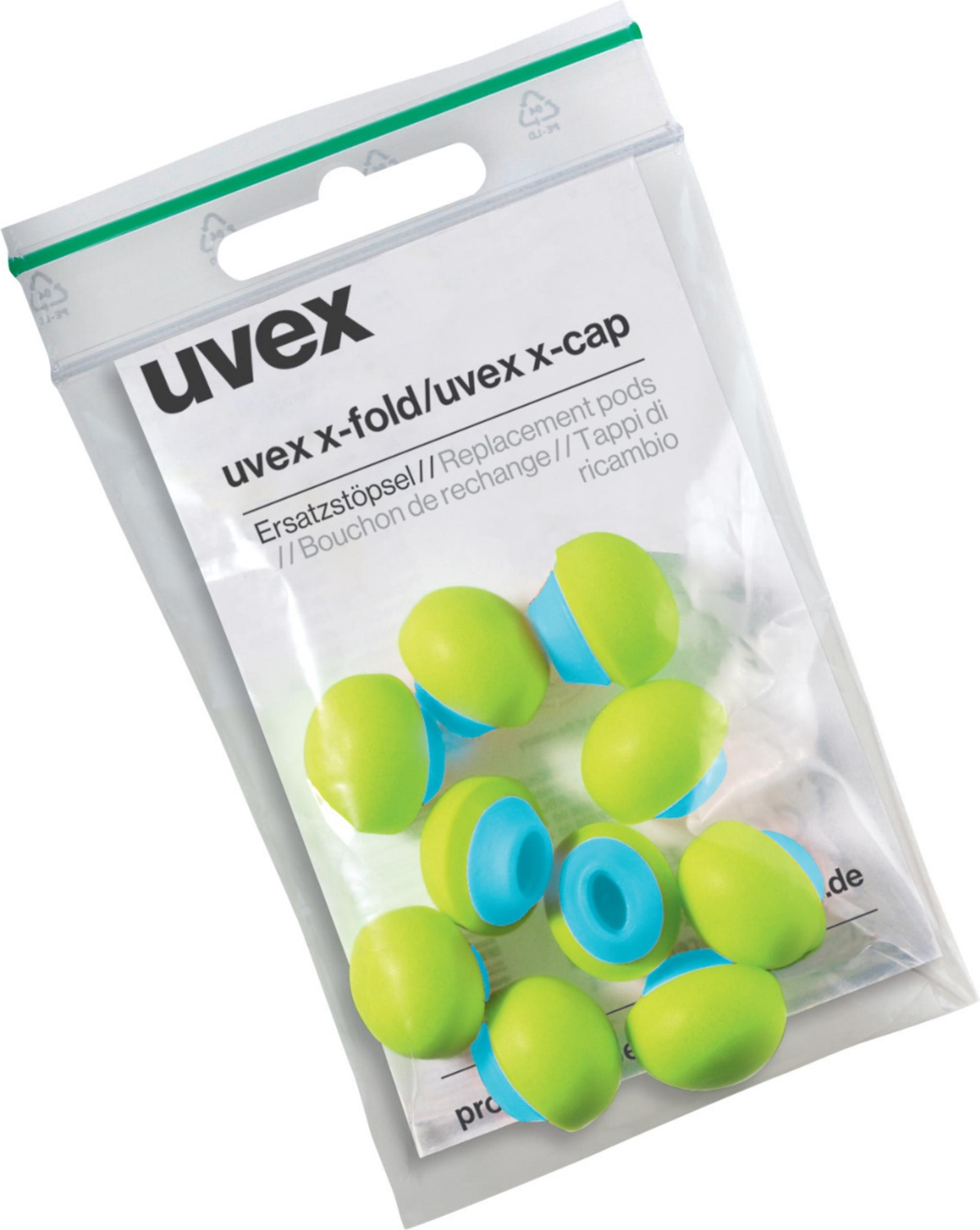 UvexGehrschutzstpselX-Cap2125351GrnBlauGrauSnr24Db21258-L60Stck