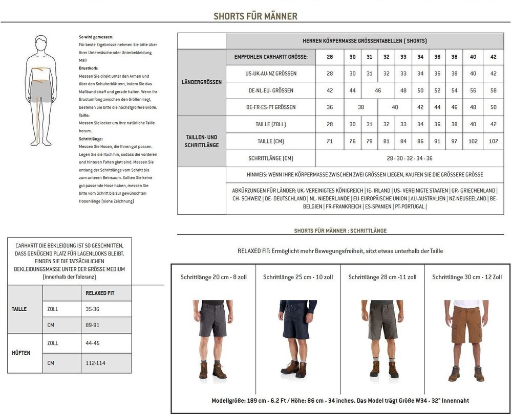 CarharttArbeitsshortsRipstopLightweightWorkShortGreige