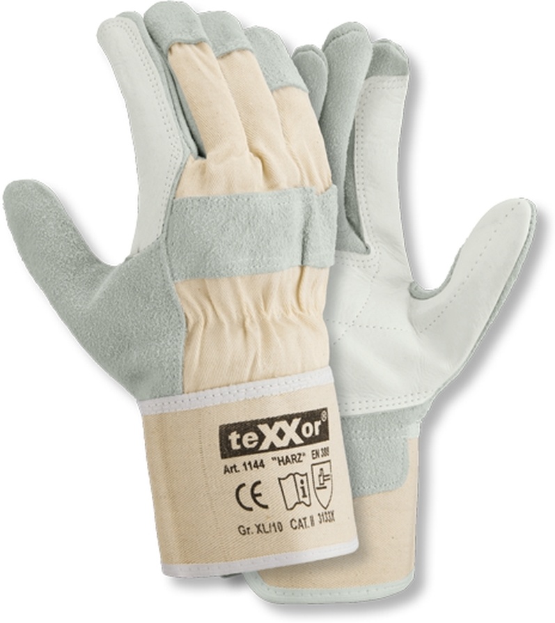 teXXorRindspaltleder-HandschuheHarz12Stck1144LederGelbDrellWei-10