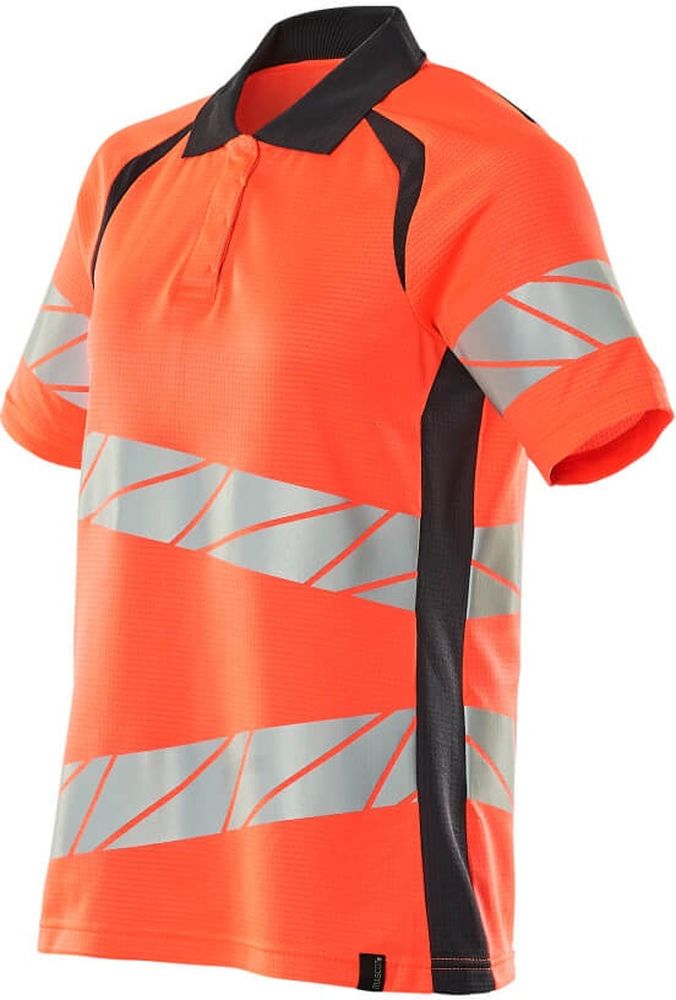 MascotDamenPolo-ShirtAccelerateSafe19093-771Hi-visRotSchwarzblau-XXL