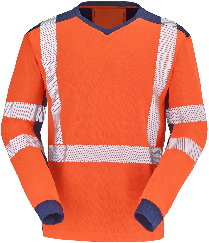 CepovettLangarm-ShirtFluoSafeXp9T85FluoOrangeNavy-XXL