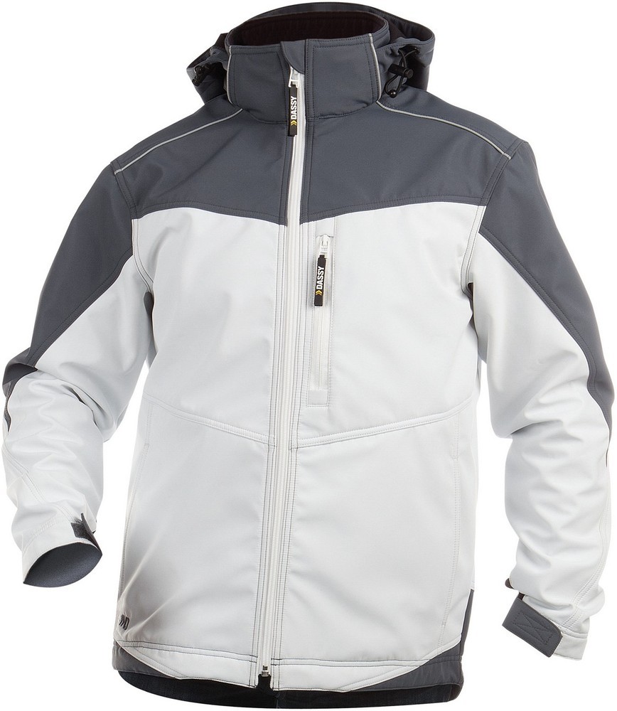 DassyArbeitsjackeZweifarbigeSoftshell-JackeJakartaPES21WeiZementgrau-4XL