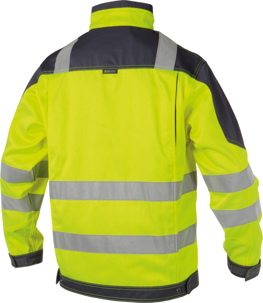 DassyWarnschutzArbeitsjackeOrlandoPESCO74NeongelbZementgrau