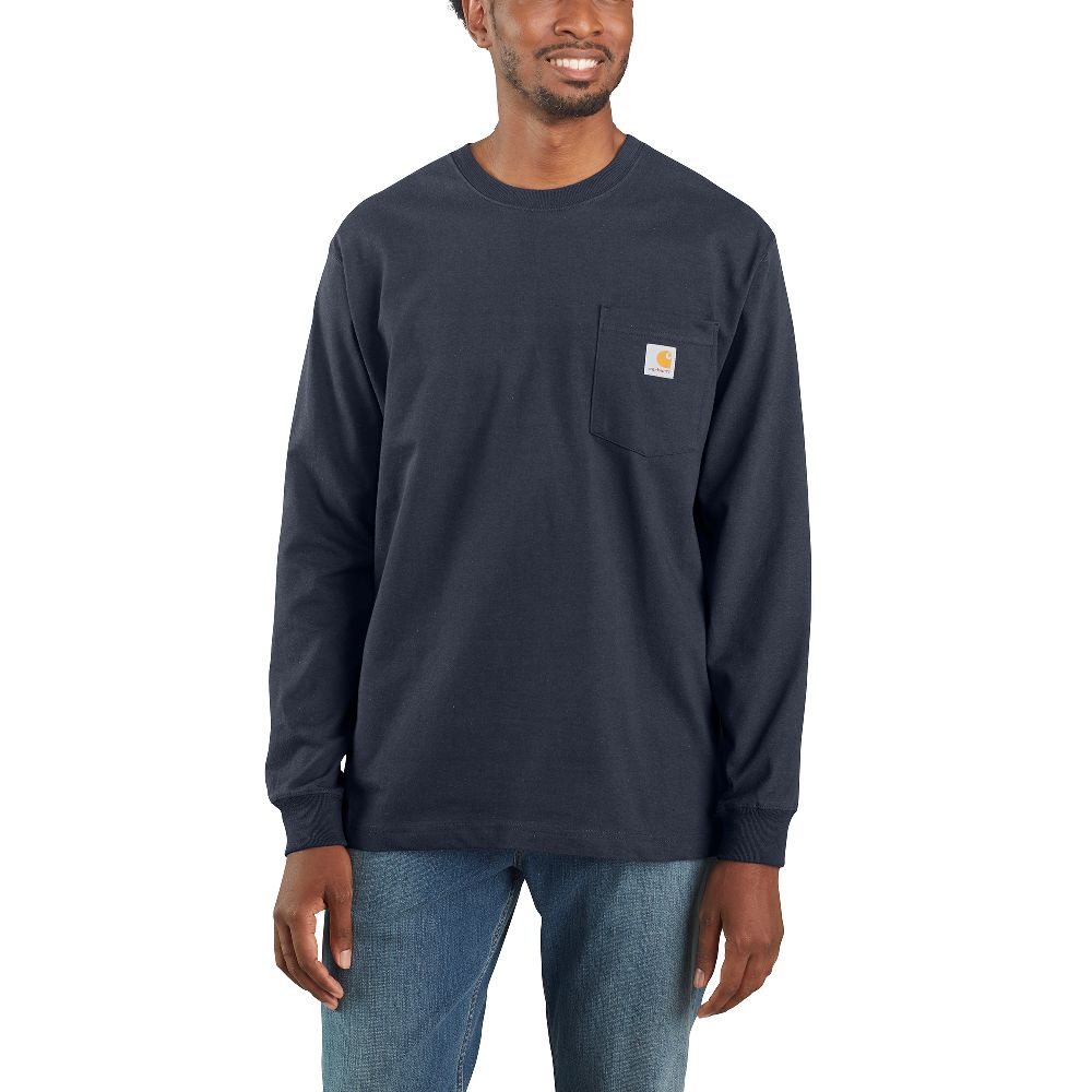 CarharttLongsleeveWorkwearPocketT-ShirtLSNavy CarharttLongsleeveWorkwearPocketT-ShirtLSNavy