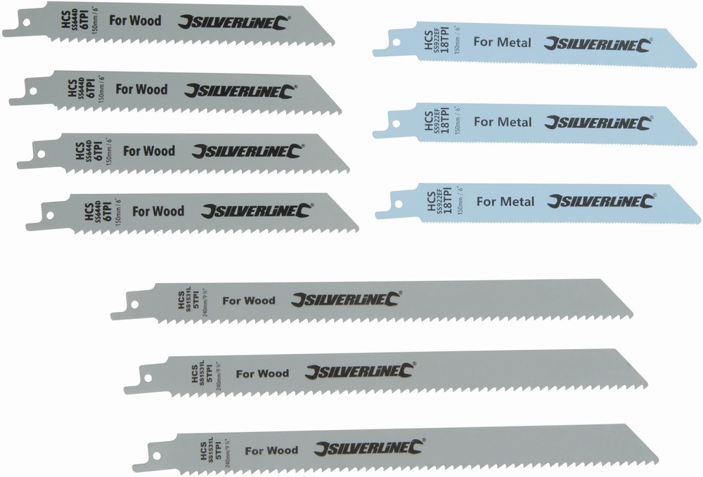 SilverlineSgebltterSbelsgebltterfrHolzundMetall10-tlgSatzHartstahl240u150mm