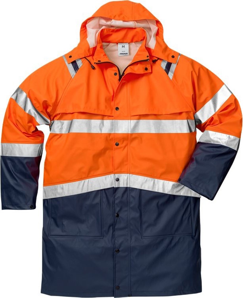 FristadsWarnschutz-JackeHighVisRegenmantelKl34634RSWarnschutz-OrangeMarine-XXS