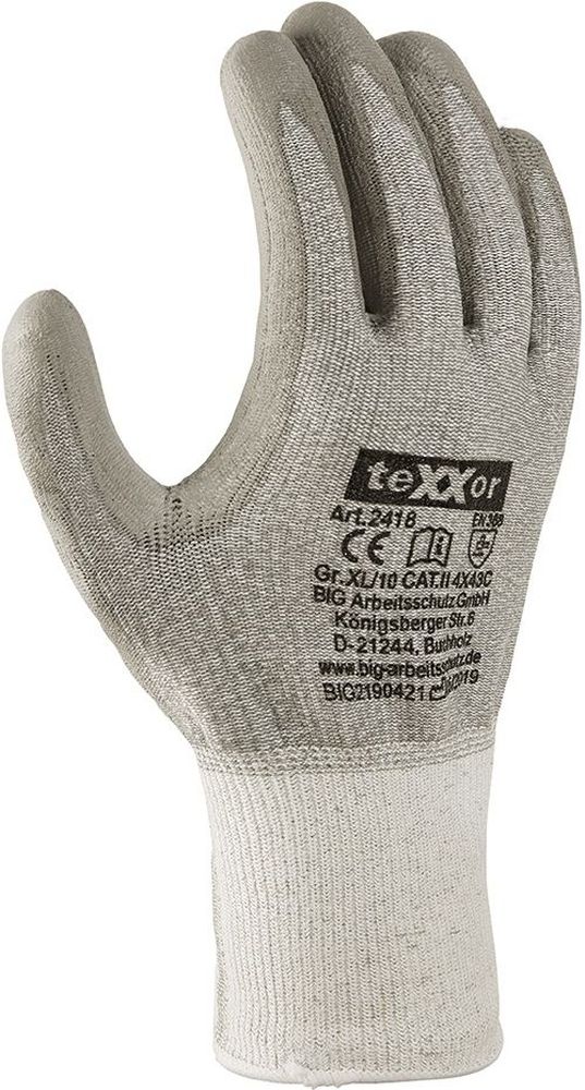 teXXorSchnittschutz-StrickhandschuhePu-Beschichtung12Stck2418GrauGrau-7
