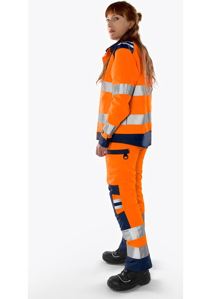 FristadsHighVisGreenHoseDamenKl22642GPLUWarnschutz-OrangeMarine-34