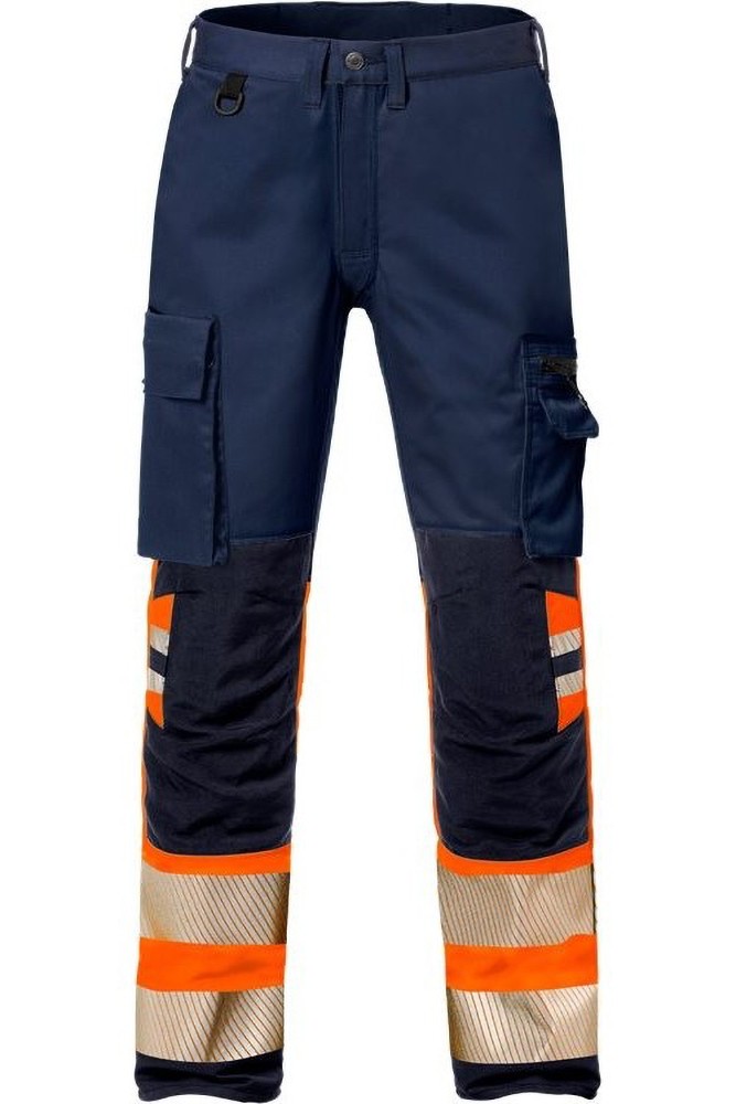 FristadsHighVisStretch-HoseKl12705PLUWarnschutz-OrangeMarine-C44