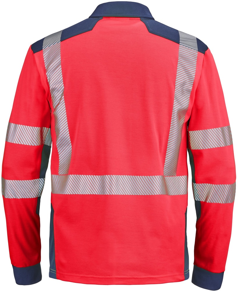 CepovettLangarm-PoloshirtFluoSafeXp9T87FluoRedNavy-XXL