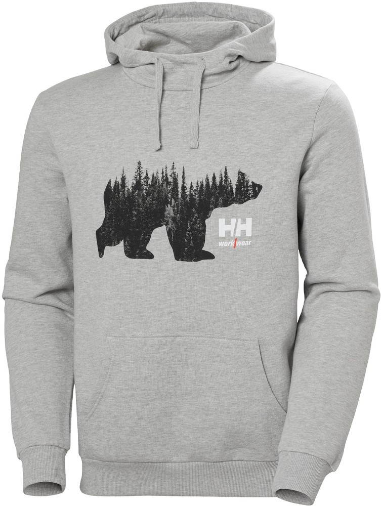 HellyHansenLogoHoodieMidGrey-XS