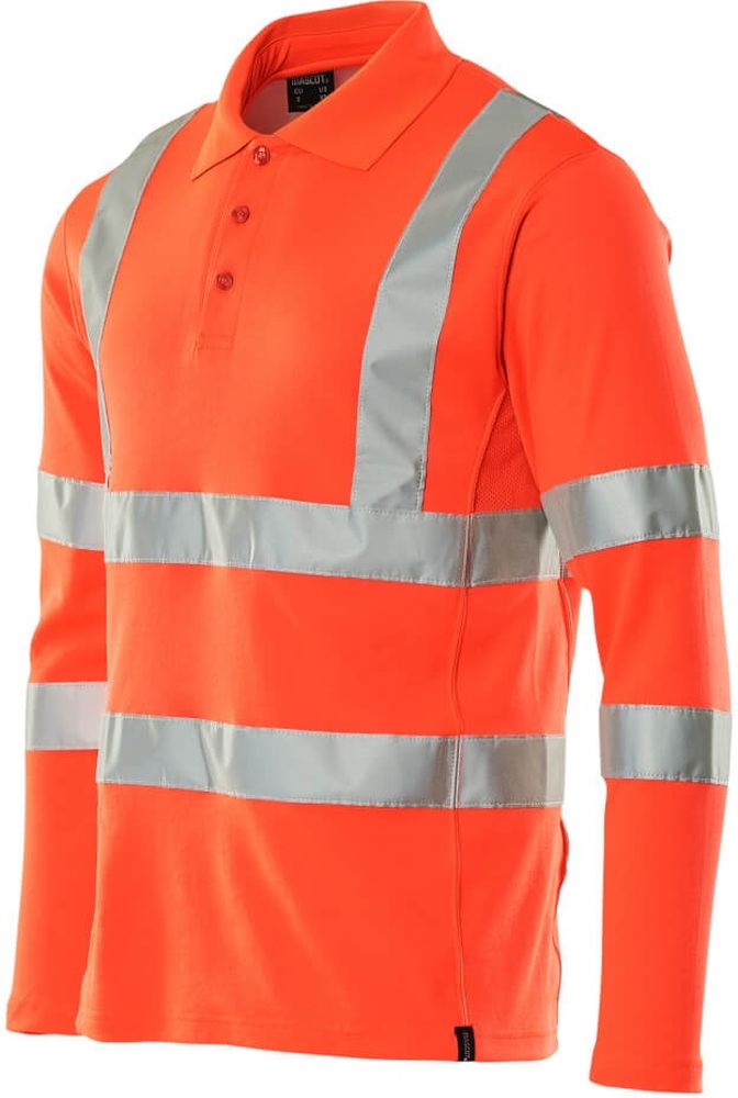 MascotPolo-ShirtLangarmSafeClassic18283-995Hi-visRot-XXL