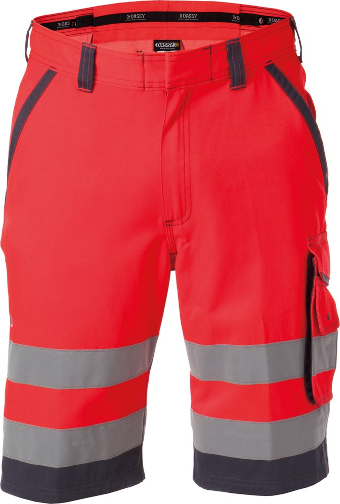 DassyWarnschutz-ShortsLuccaPESCO74NeonrotZementgrau