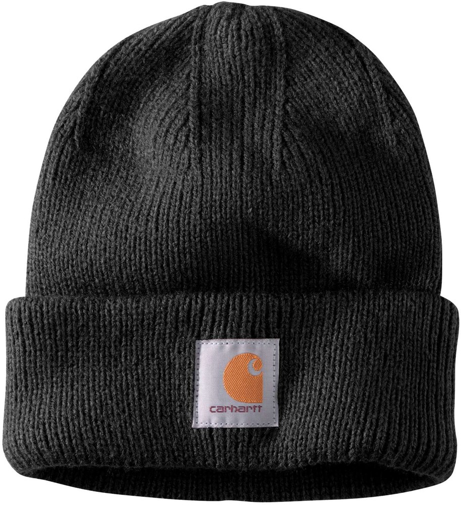 CarharttMtzeRibKnitAcrylicHatBlack