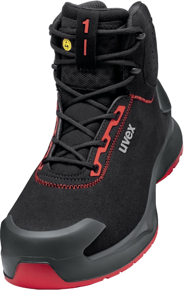 UvexSicherheitsschuhStiefel1X-CraftSicherheitsstiefelS3LSR68041SchwarzRot-35Weite10