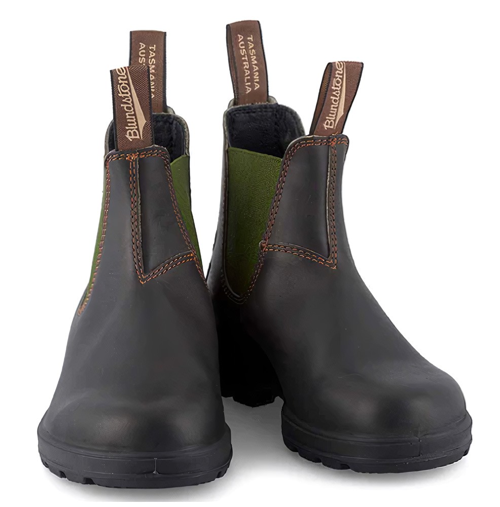 BlundstoneStiefelBoots519StoutBrownLeatherwithOliveElastic500Series