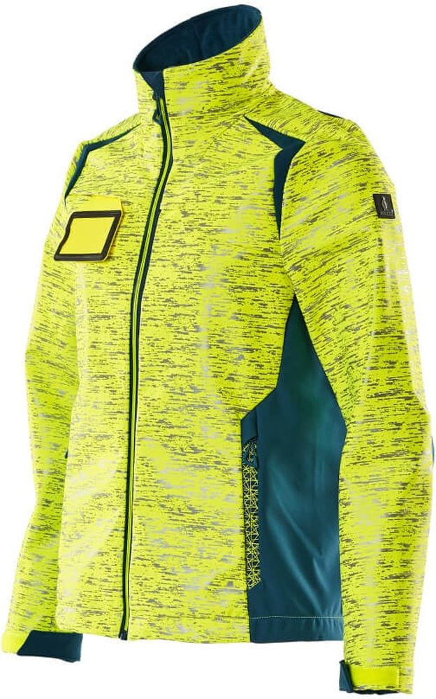 MascotDamenSoftshellJackeAccelerateSafe19212-291Hi-visGelbDunkelpetroleum-XXL