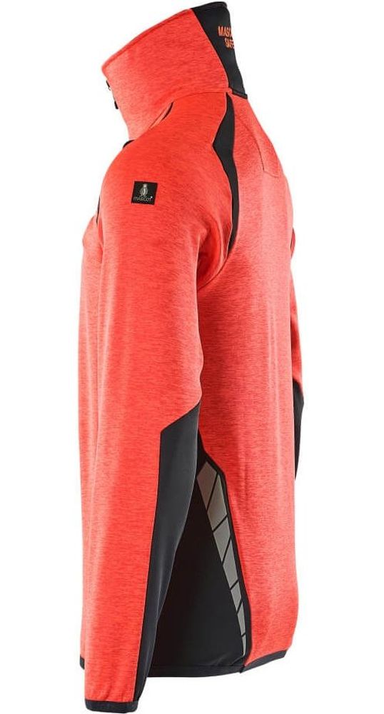 MascotFleecepullovermitkurzemReiverschlussAccelerateSafe19303-316Hi-visRotSchwarzblau-XXL