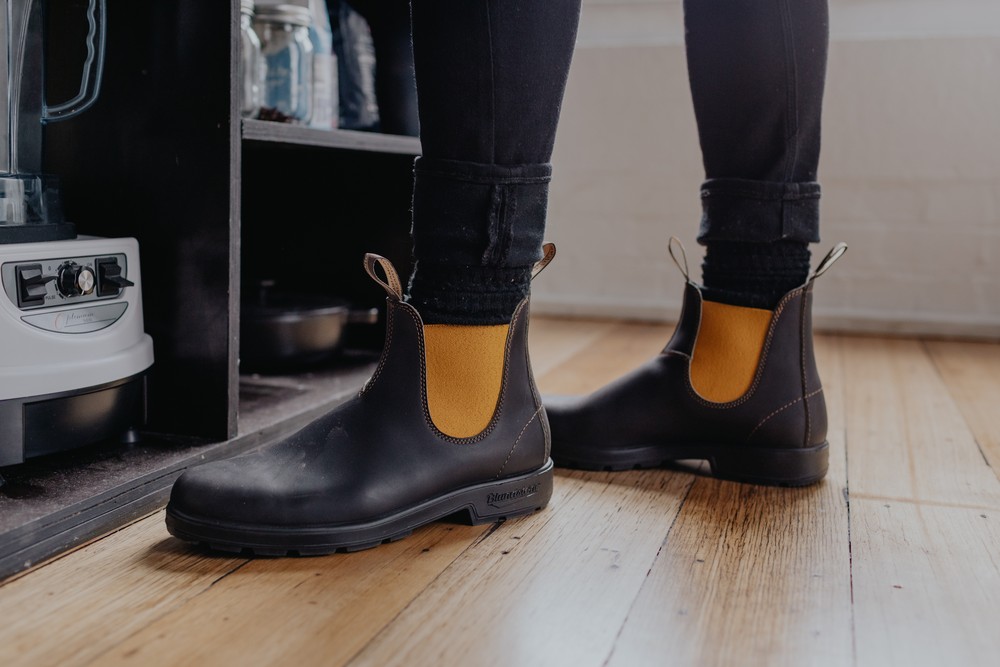 BlundstoneStiefelBoots1919BrownLeatherwithMustardElastic500Series BlundstoneStiefelBoots1919BrownLeatherwithMustardElastic500Series